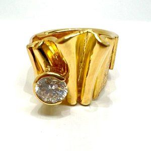 18k Yellow Gold Ring with 1CT Round Brilliant Diamond VS1 - E XXX